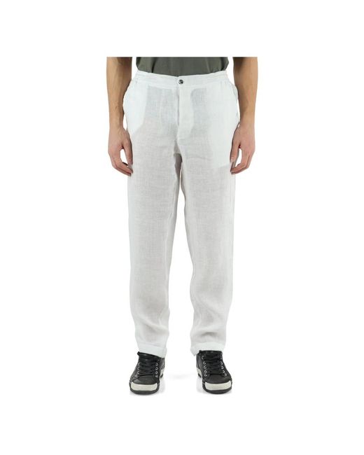 Alpha Studio Gray Slim-Fit Trousers for men