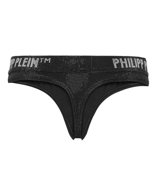 Philipp Plein Ondergoed ,Zwart ,Katoen Thong Stones in het Black