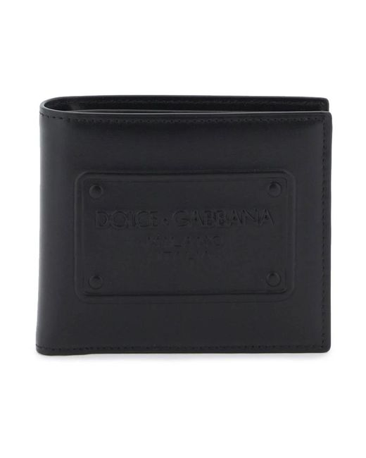 Billetera clásica de cuero bi-fold Dolce & Gabbana de hombre de color Black