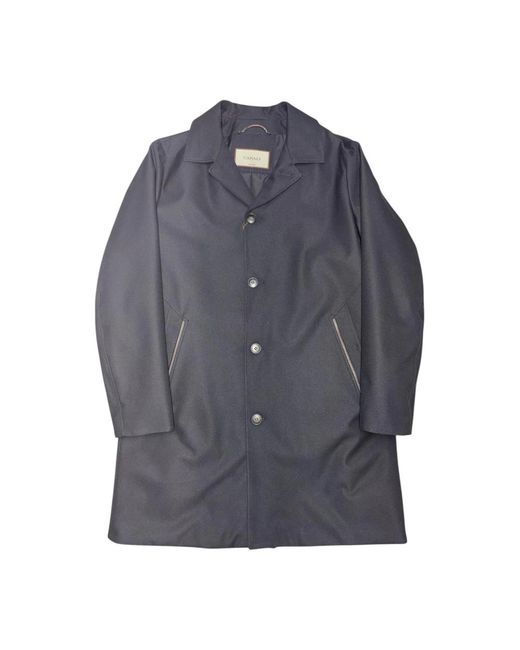 Canali Gray Single-Breasted Coats for men