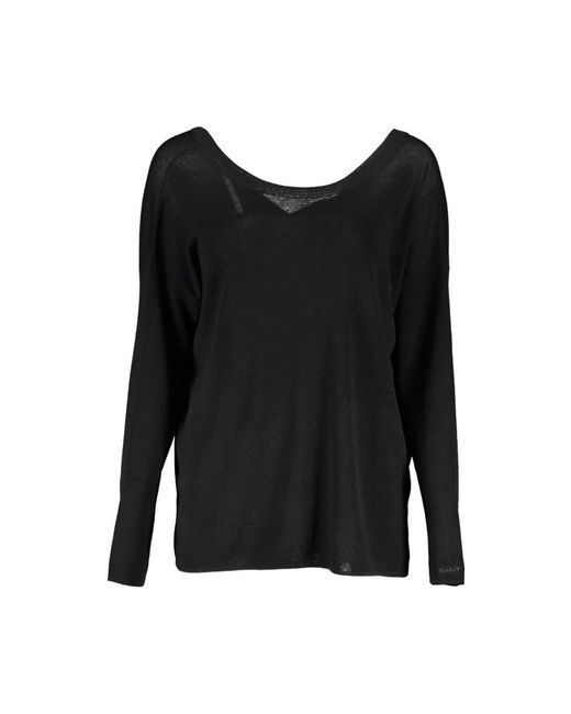 Gant Round Neck Sweater in het Black