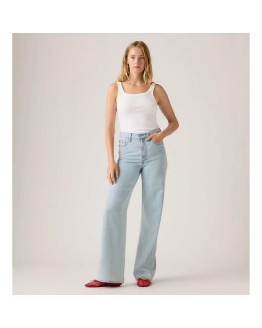 Levi's Ribcage Wide Leg Lightweight in het Blue