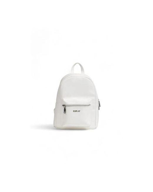Replay Tassen ,Wit ,Polyester Polyethyleen Rugzak Met Polyester Voering in het White