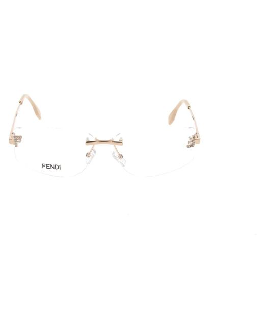 Glasses Fendi de color Metallic