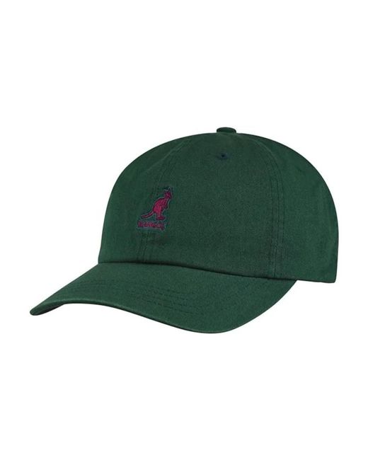 Kangol Accessoires ,Groen ,Katoen Groene Algen Katoenen Baseballpet in het Green