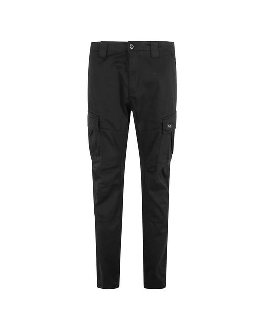 C P Company Black Slim-Fit Trousers for men