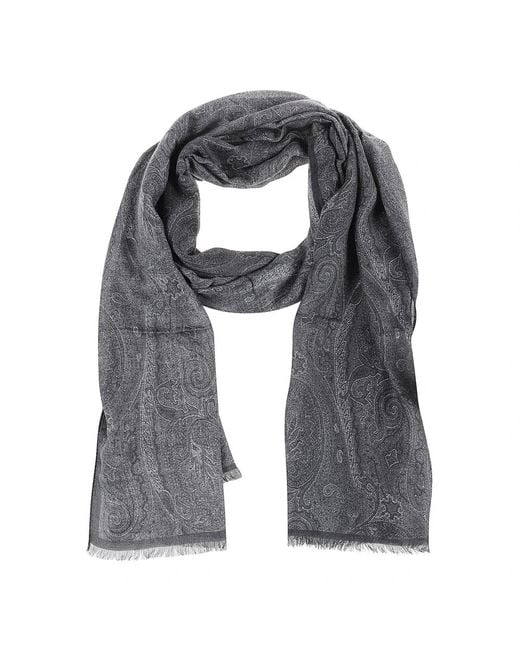 Etro Gray Scarves for men