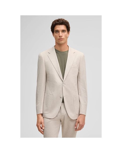 Strellson Jassen ,Leer Fitted Blazer in het Natural voor heren