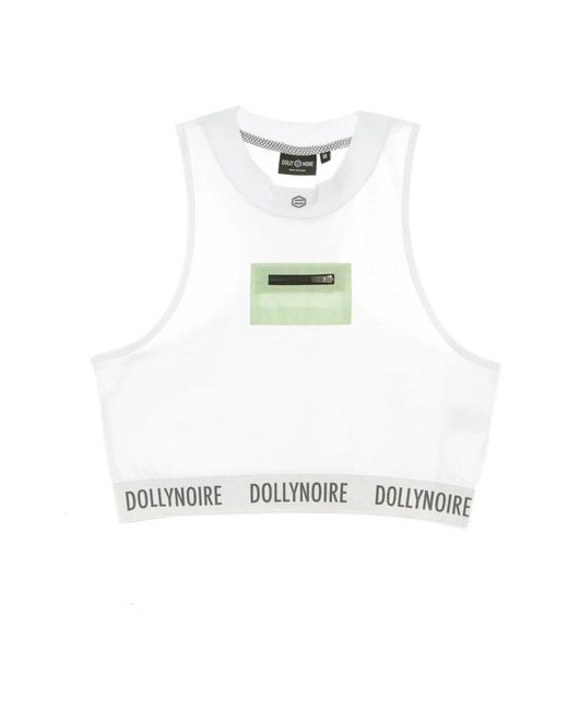 DOLLY NOIRE White Highneck Taschen Top Weiß/Mint