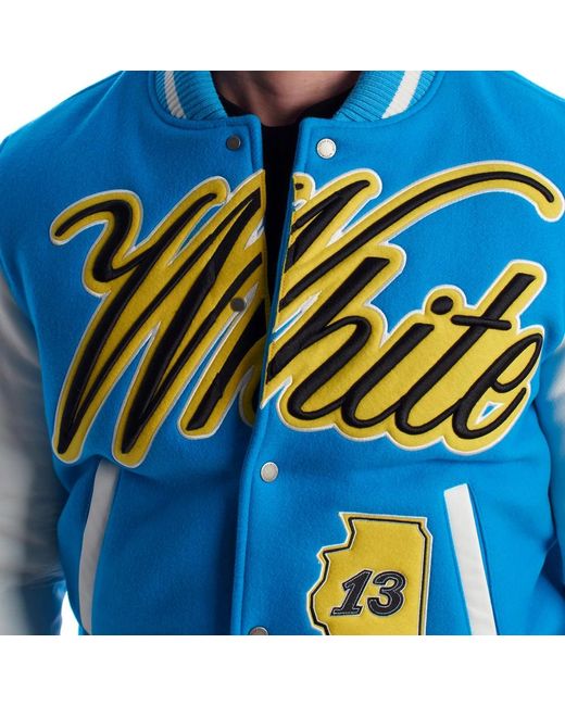 Off-White c/o Virgil Abloh Blue Bomber Jackets for men