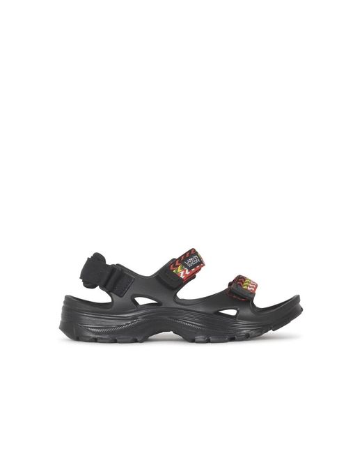 Lanvin Black Flat Sandals for men