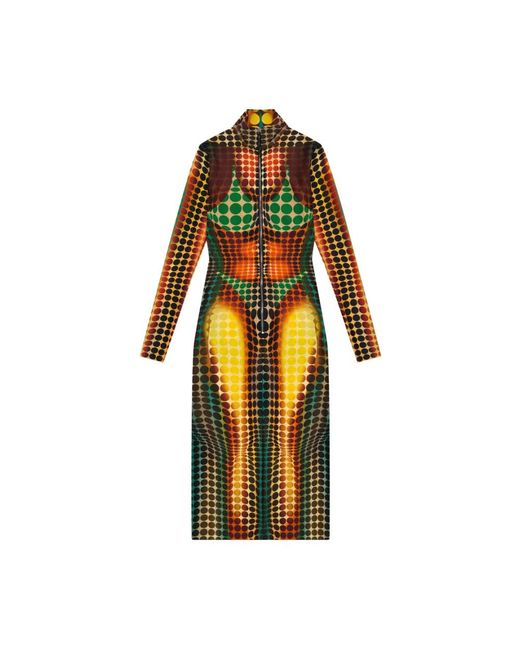 Jean Paul Gaultier Yellow Midi Dresses