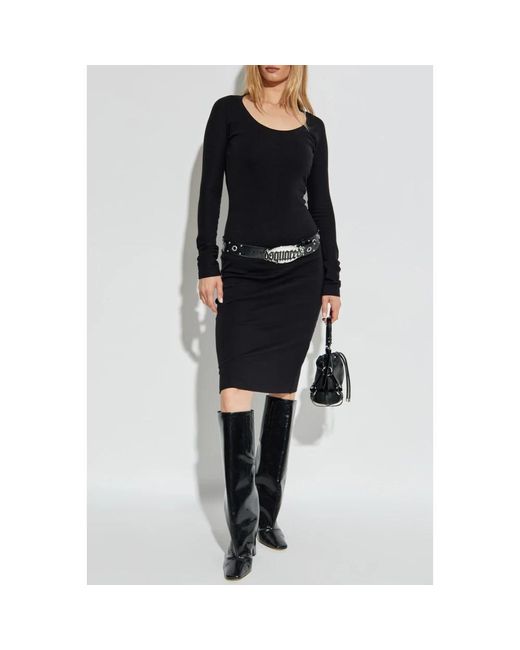 DSquared² Black Kleid Mit Langen Ärmeln