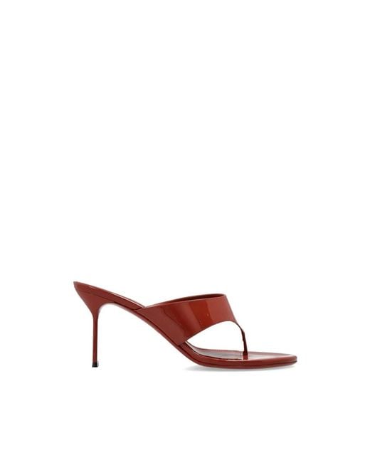 Paris Texas Red Heeled Mules