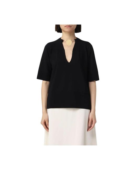 V-Neck Knitwear di Jil Sander in Black