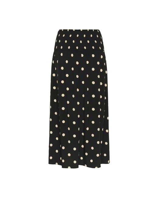 Saint Tropez Rokken ,Zwart ,Maxi Rok Zwart Creme Brulee Grote Stip in het Black