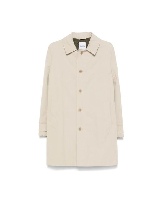 Aspesi Natural Single-Breasted Coats for men