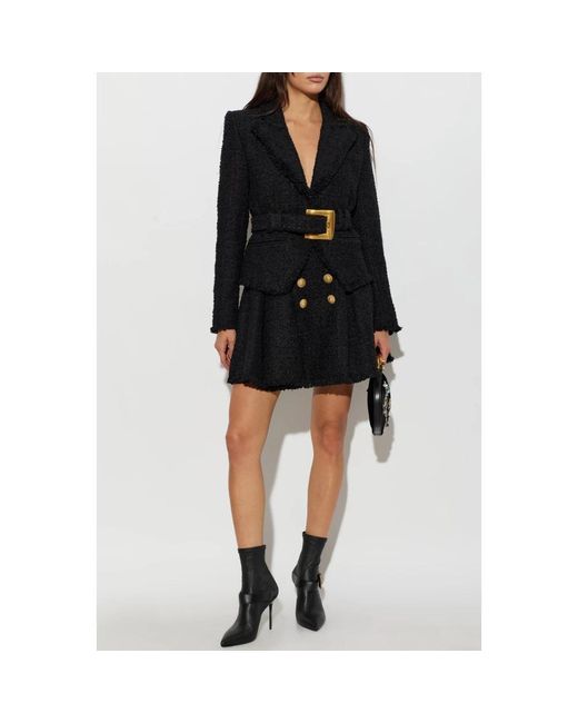 Balmain Flared Tweed Rok in het Black
