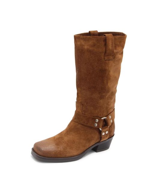 Julie Dee Brown Cowboy & Biker Boots