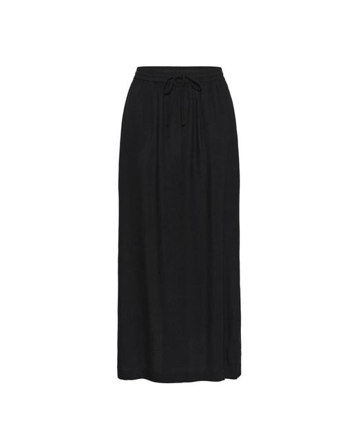 Kaffe Rokken ,Zwart ,Linnen Zwarte Diepe Rok Met Elastische Taille in het Black