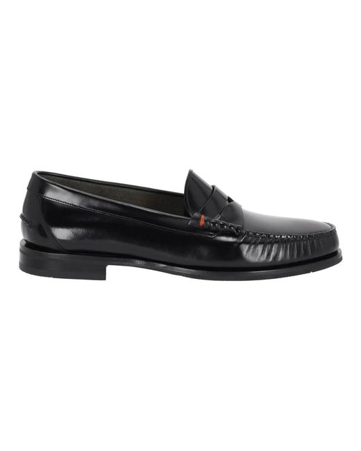 Santoni Black Loafers for men