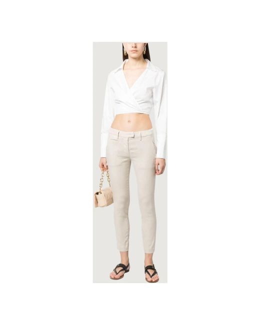 Dondup Pantalone Slim Perfect in het Natural