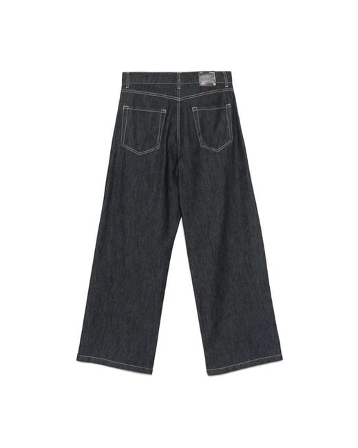 Max Mara Jeans ,Blauw ,Denim Denim Wijde Pijp Broek in het Gray