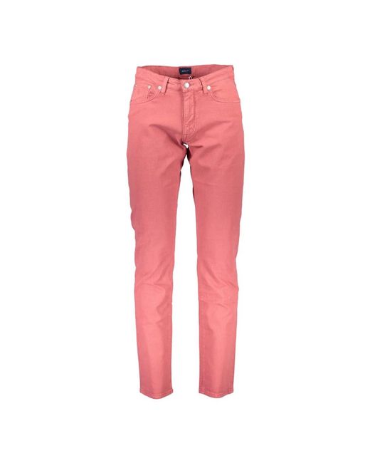 Gant Jeans ,Rood ,Rechte Broeken in het Red voor heren