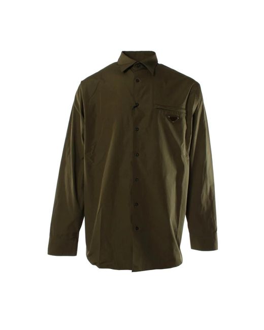 Prada Groene Katoenen Overhemd Voor in het Green voor heren