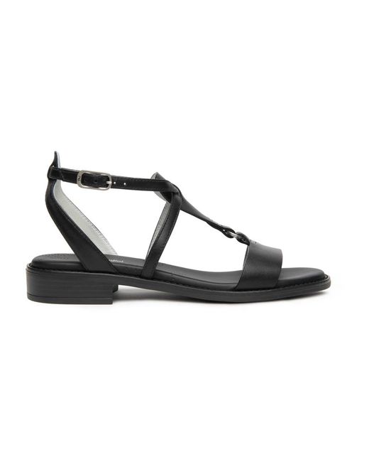 Nero Giardini Black Flat Sandals