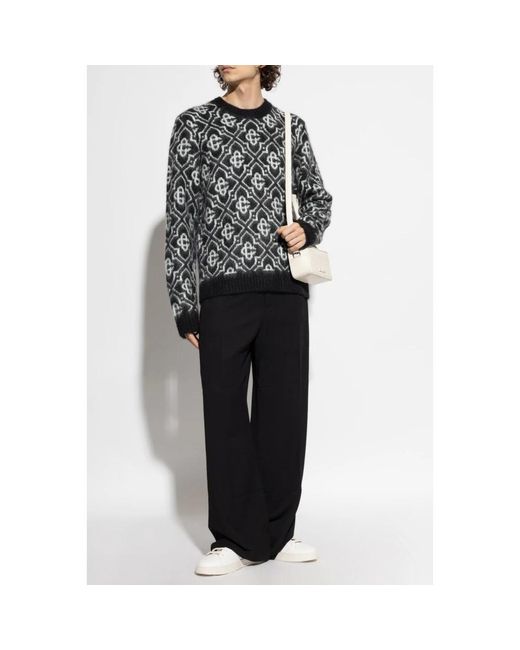 Casablanca Black Round-Neck Knitwear for men