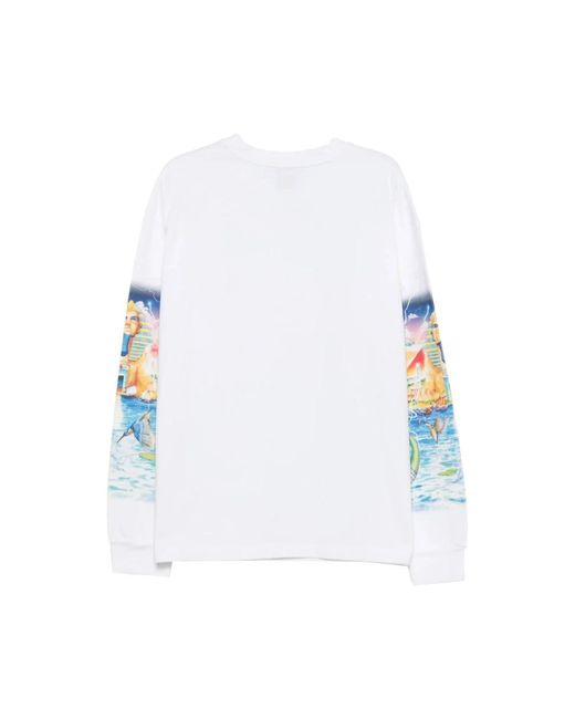 Casablanca Blue Long Sleeve T-Shirts for men