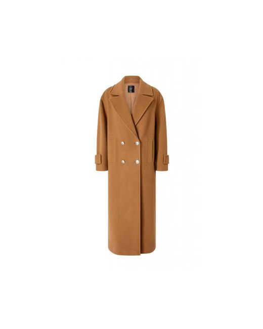 Double-Breasted Coats Pinko de color Brown