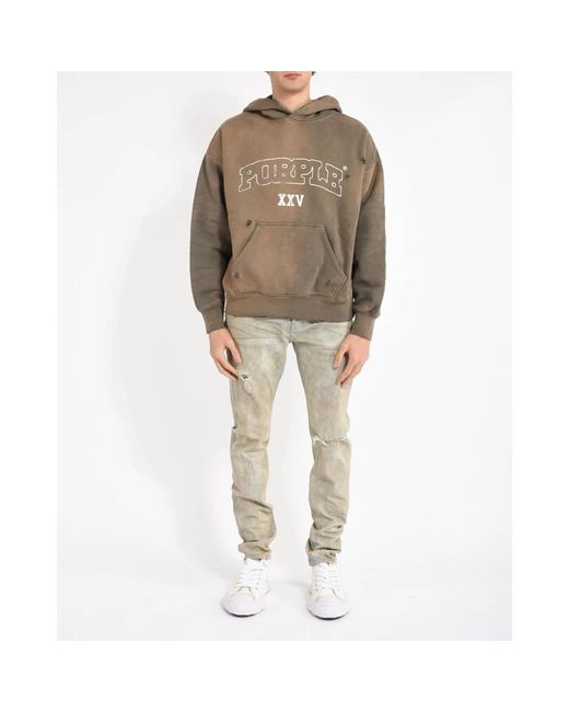 Purple Brand Brown Hoodies for men