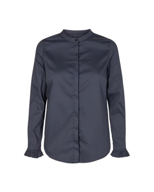 Mos Mosh Overhemden ,Blauw ,Katoen Nachtblauw Overhemd Met Voorknoopsluiting in het Blue