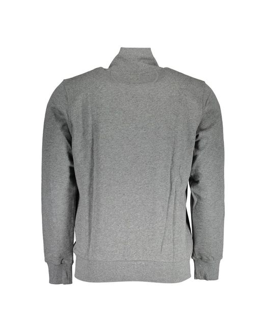 La Martina Hoodies & Sweatvesten ,Grijs ,Grijze Zip-Up Sweater Met Borduurwerk in het Gray voor heren