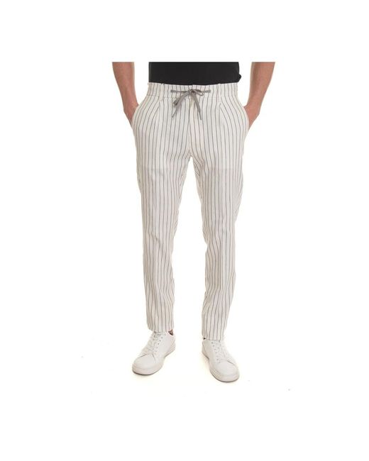 BERWICK 1707 Gray Slim-Fit Trousers for men