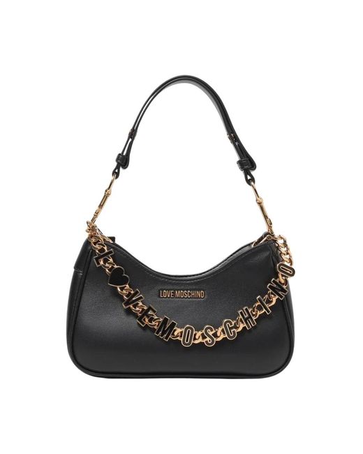 Love Moschino Black Schicke Kette Schultertasche
