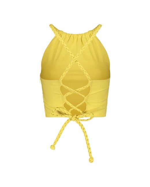 RED Valentino Yellow Sleeveless Tops