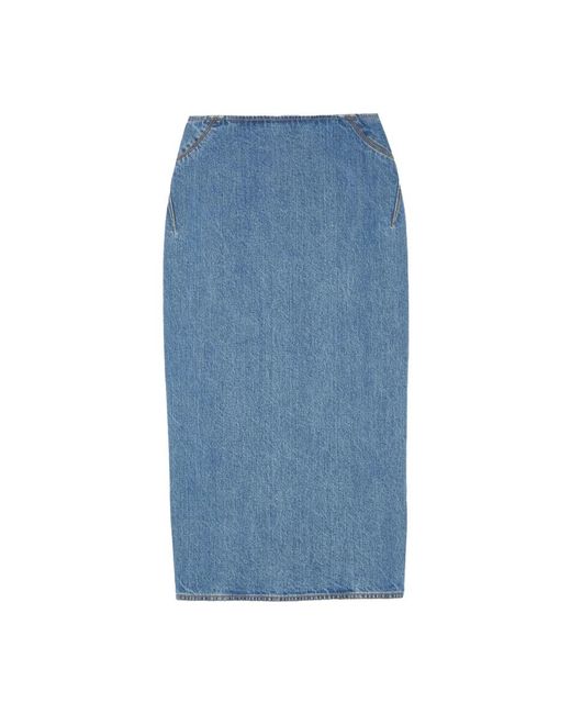Alaïa Blue Midi Skirts