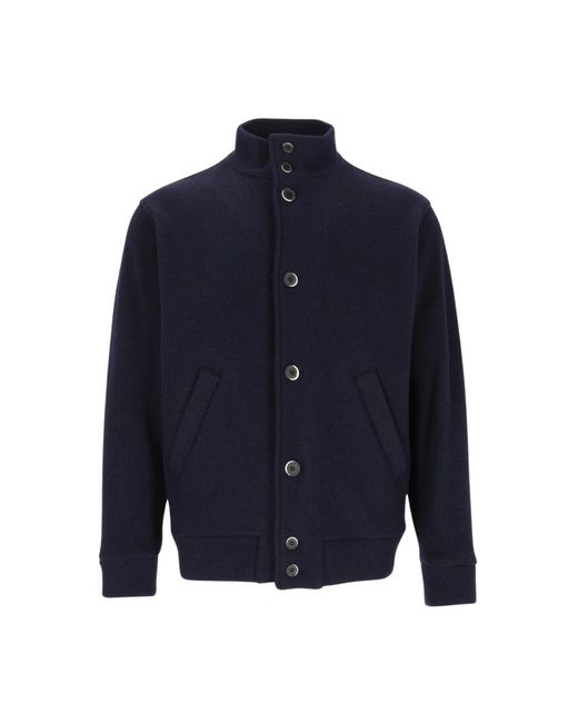 Barena Blue Bomber Jackets for men