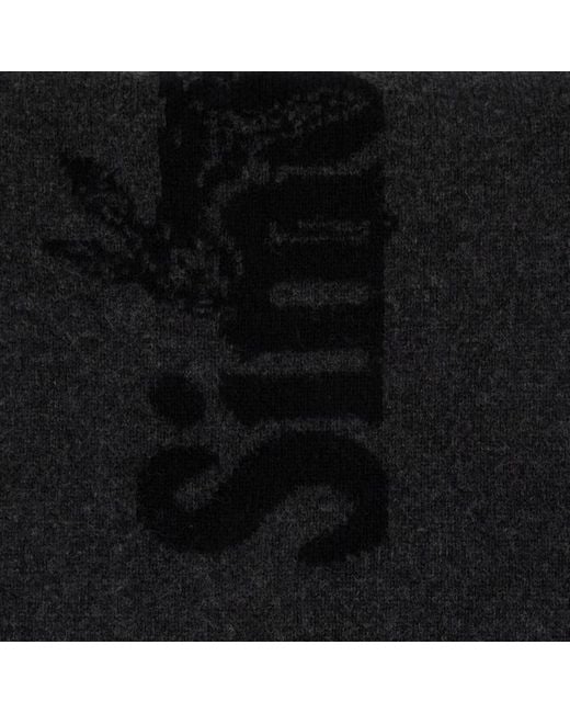 Simone Rocha Accessoires ,Zwart ,Wol Zwart Wol Logo Sjaal Merino in het Black