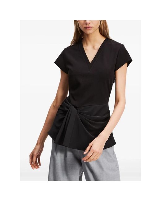 Karl Lagerfeld Overhemden ,Zwart ,V-Hals Top in het Black