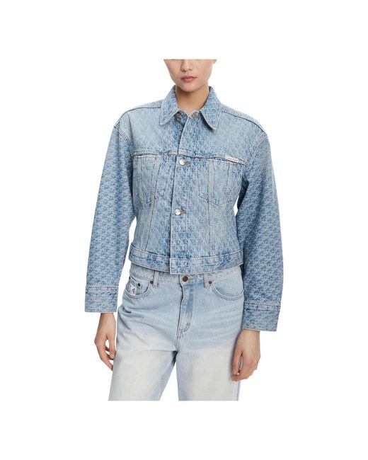 Calvin Klein Blue Cinched Trucker Jacket