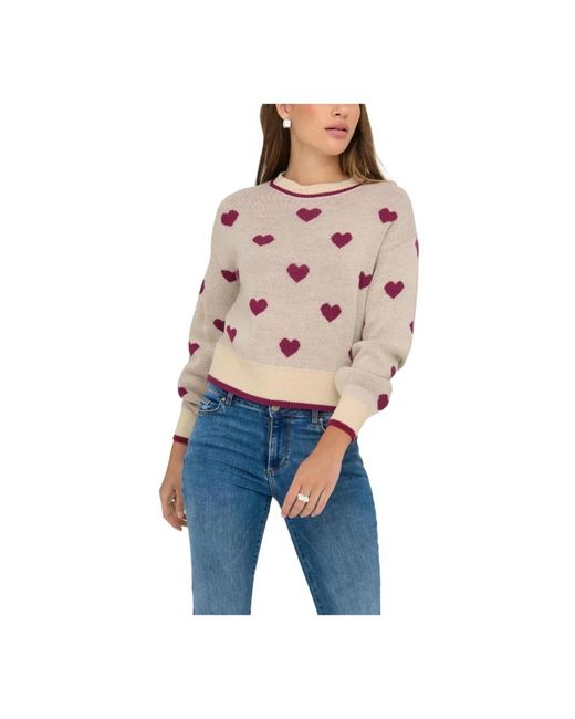 Jacqueline De Yong Round-Neck Knitwear in het Blue