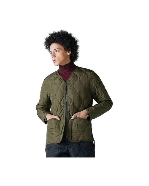 Taion Jassen ,Groen ,V-Neck Zip Jacket in het Green voor heren
