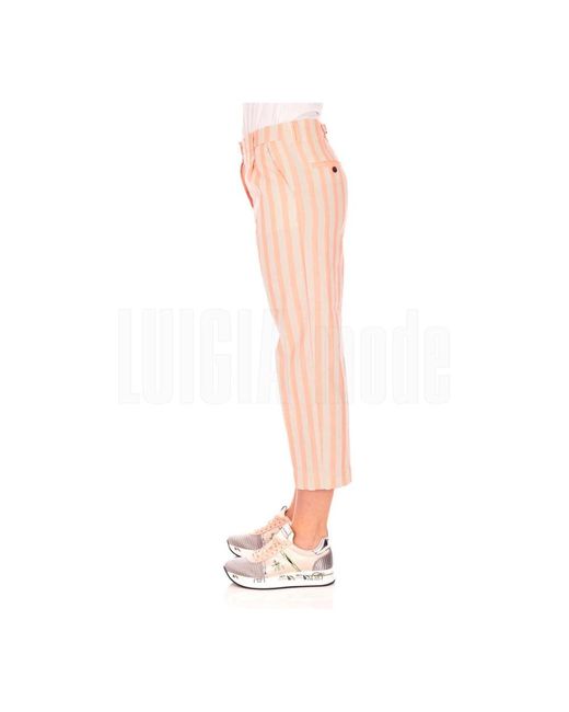 White Sand Pink Slim-Fit Trousers