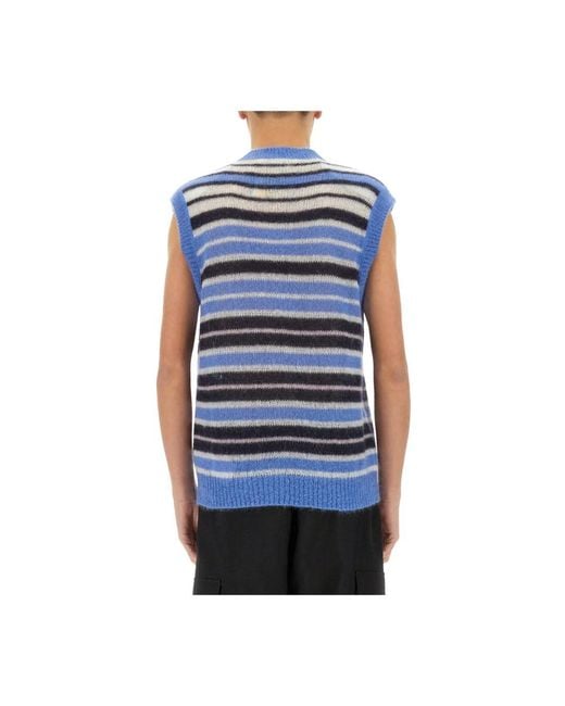 Marni Blue V-Neck Knitwear for men