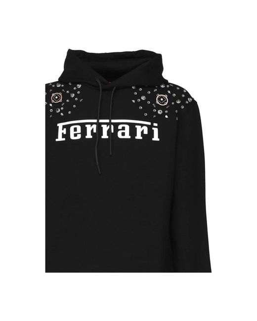 Ferrari Schwarzer hoodie mit kontrastierendem logo in Black für Herren