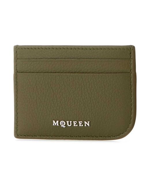 McQueen Accessoires ,Groen ,Groene Leren Kaarthouder in het Green voor heren